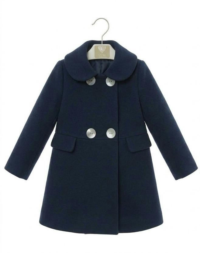 Classic Navy Peter Pan Collar Coat