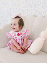Pink Easter Egg Smocked Bubble