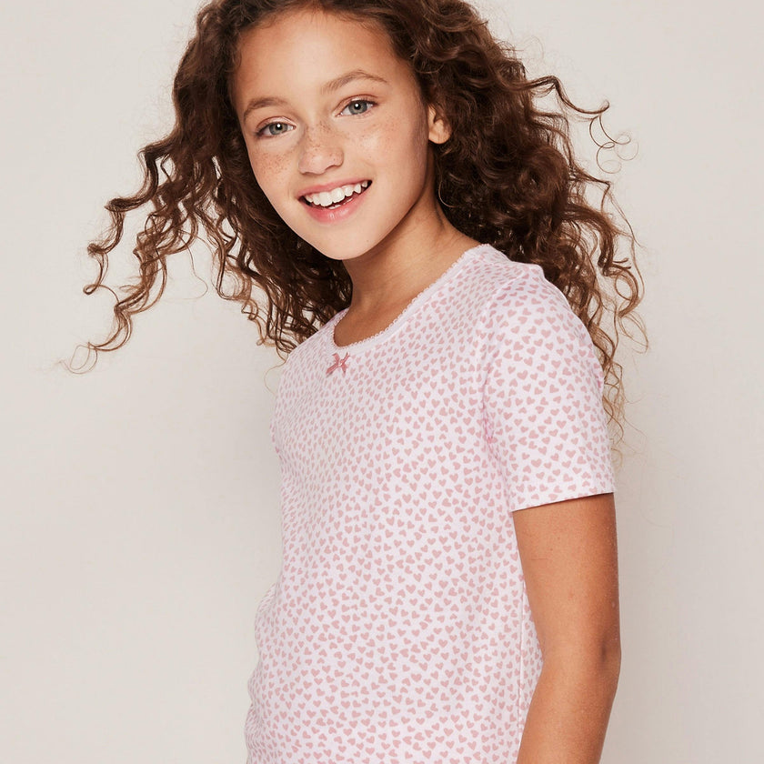 Kid's Pima Snug Fit Pajama Short Set in Sweethearts
