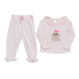 Liberty of London children's ghost design frilled pyjamas - pink