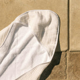 Infant Hooded Towel - Tan Gingham