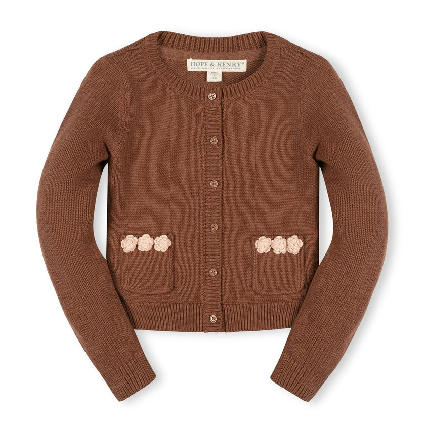 Organic Rosette Pocket Cardigan