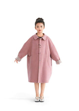 Pink Wool Coat with Peter Pan Collar