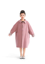 Pink Wool Coat with Peter Pan Collar