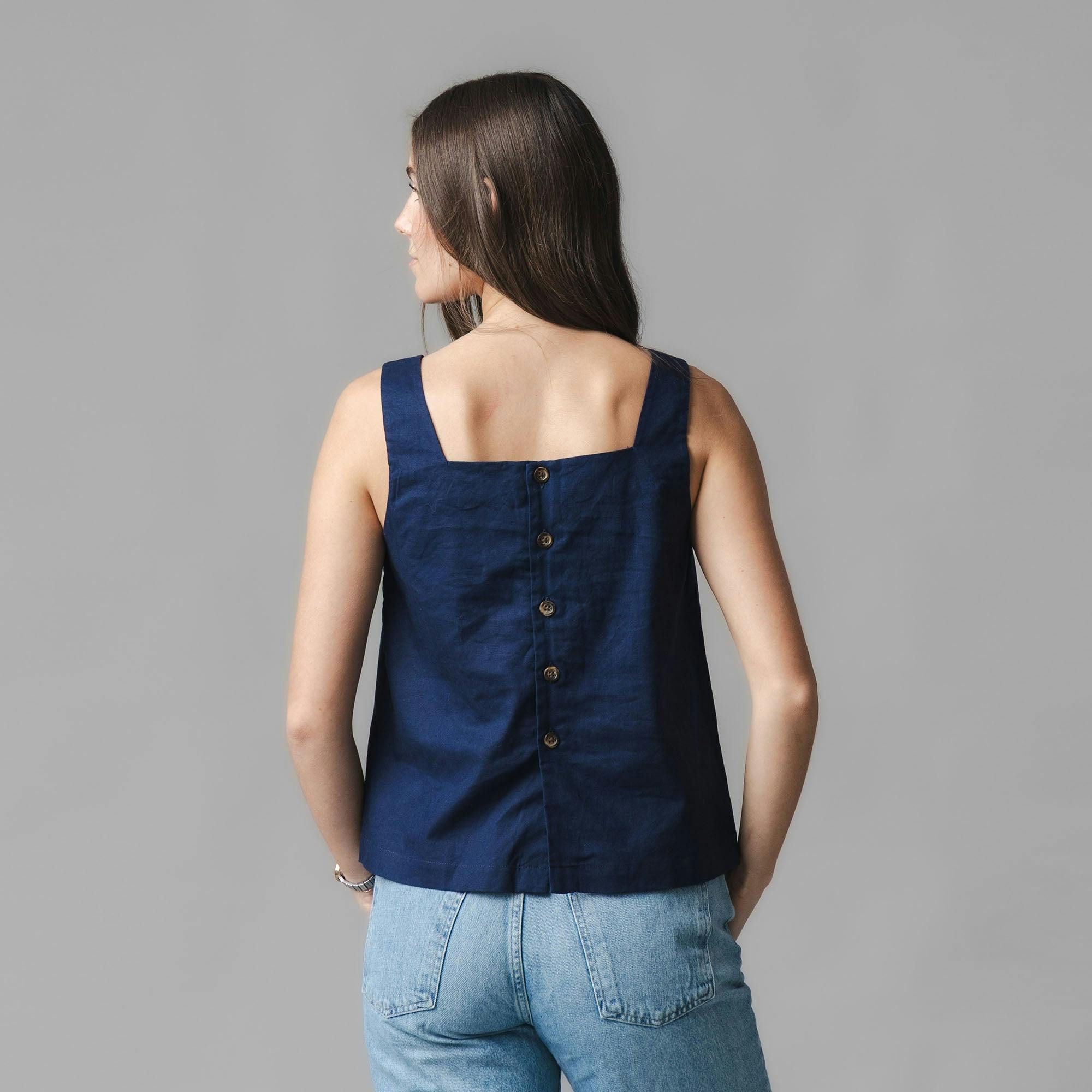 Linen Square Neck Tank