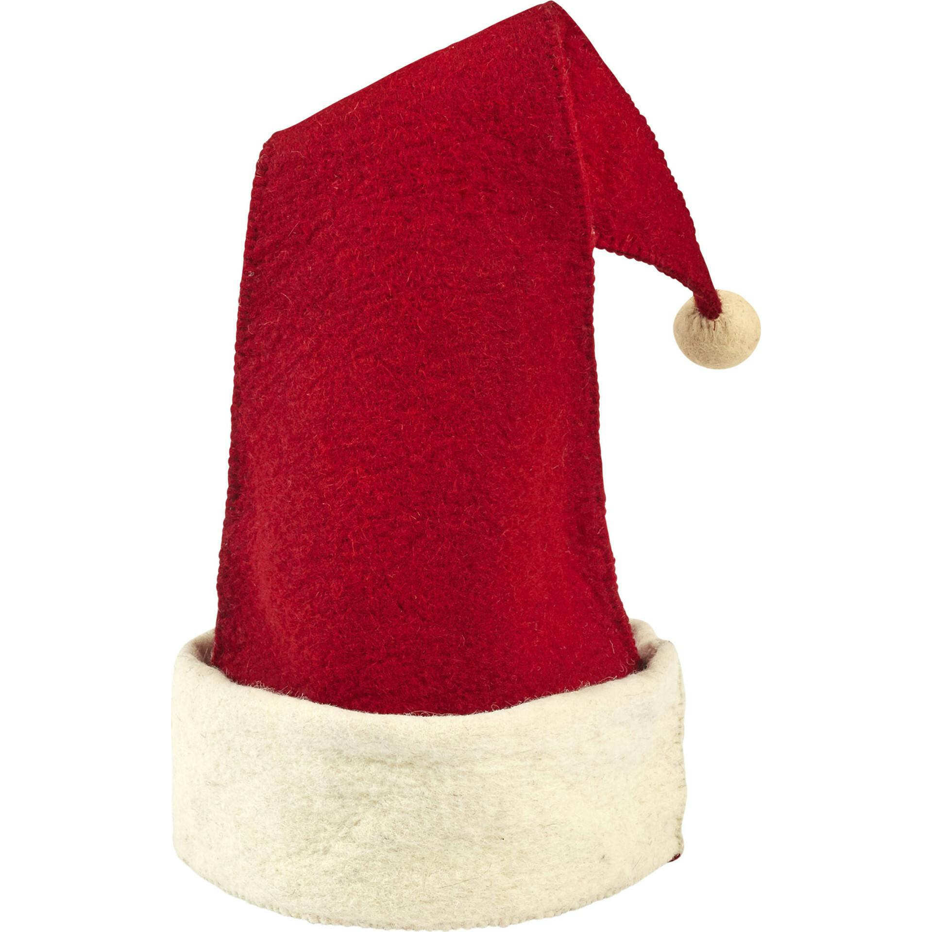 Handmade Hand Felted Wool Christmas Tree Topper - Santa Hat