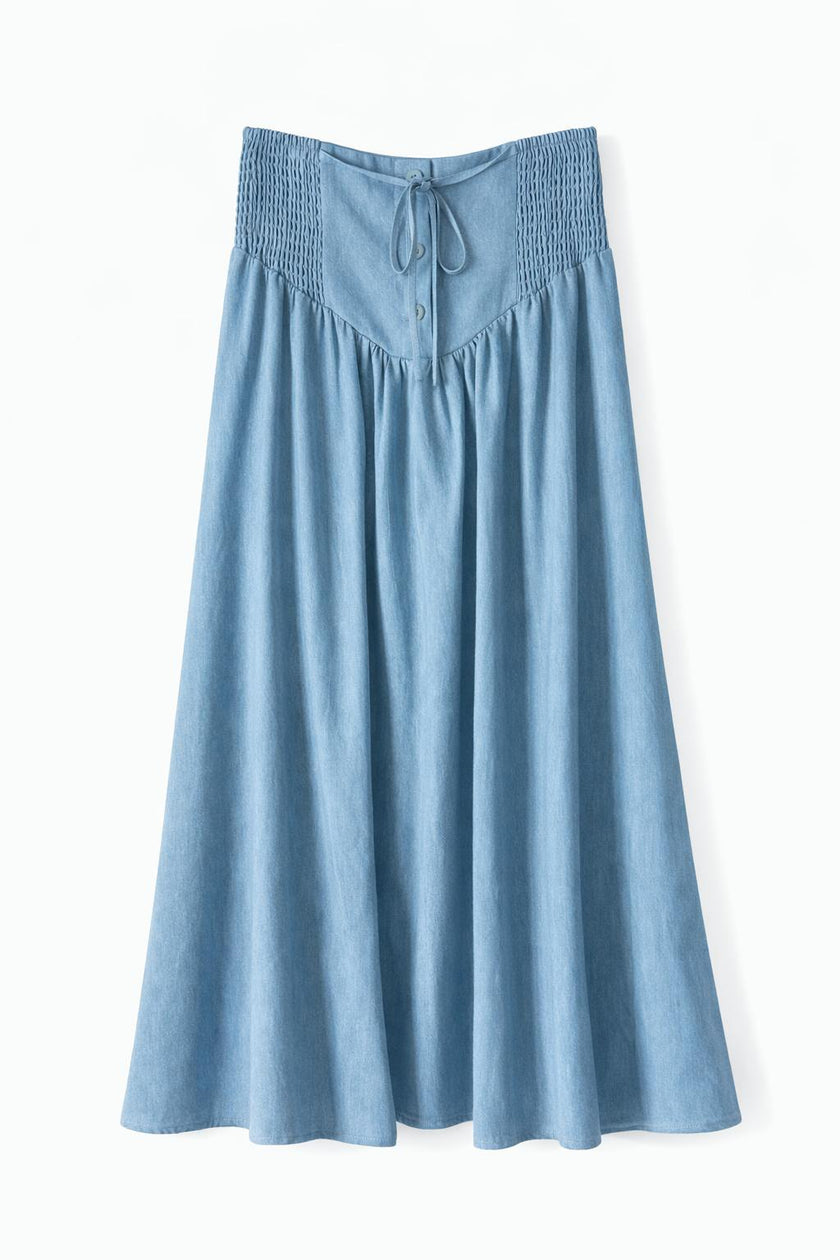 DENIM TIE SKIRT