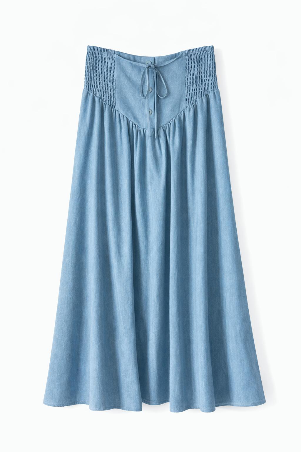 DENIM TIE SKIRT