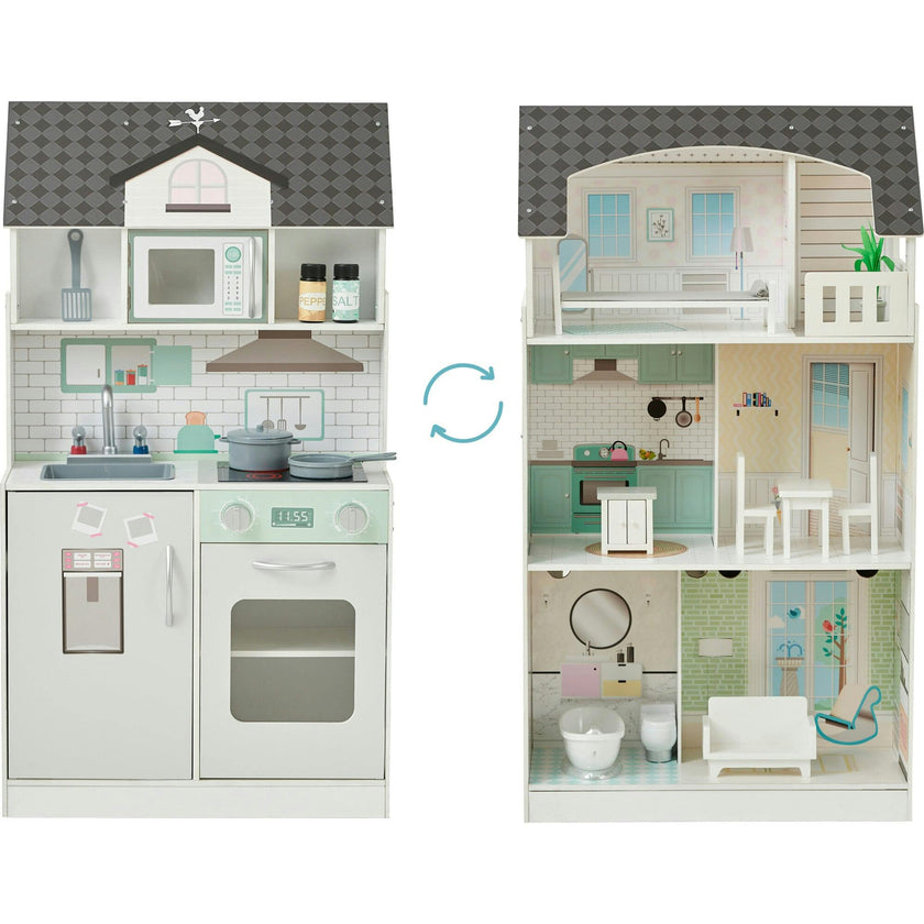 Wonderland Ariel 2-In-1 Dollhouse/Play Kitchen Playset