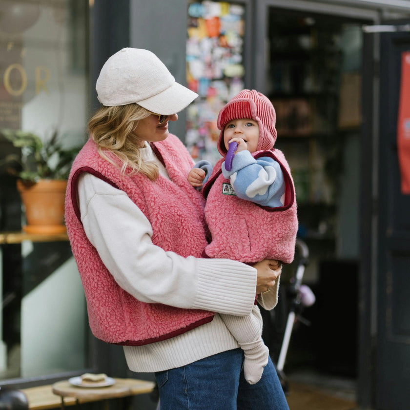 children's merino wool vest - dusty pink