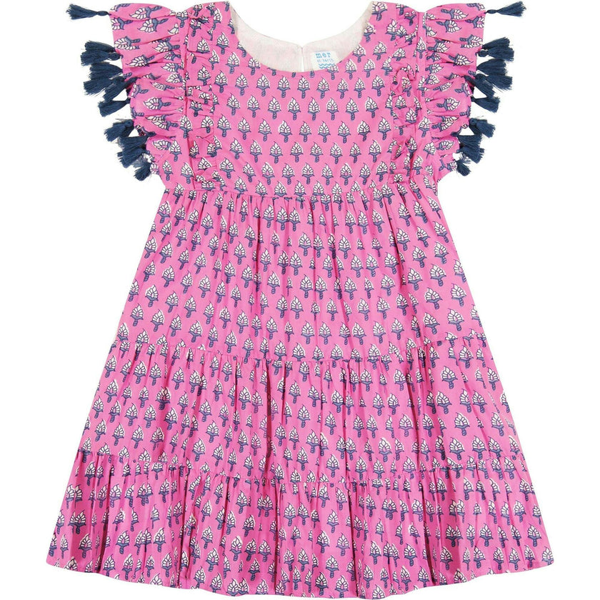 Sophie Scoop Neck Short Sleeve Tassel Dress