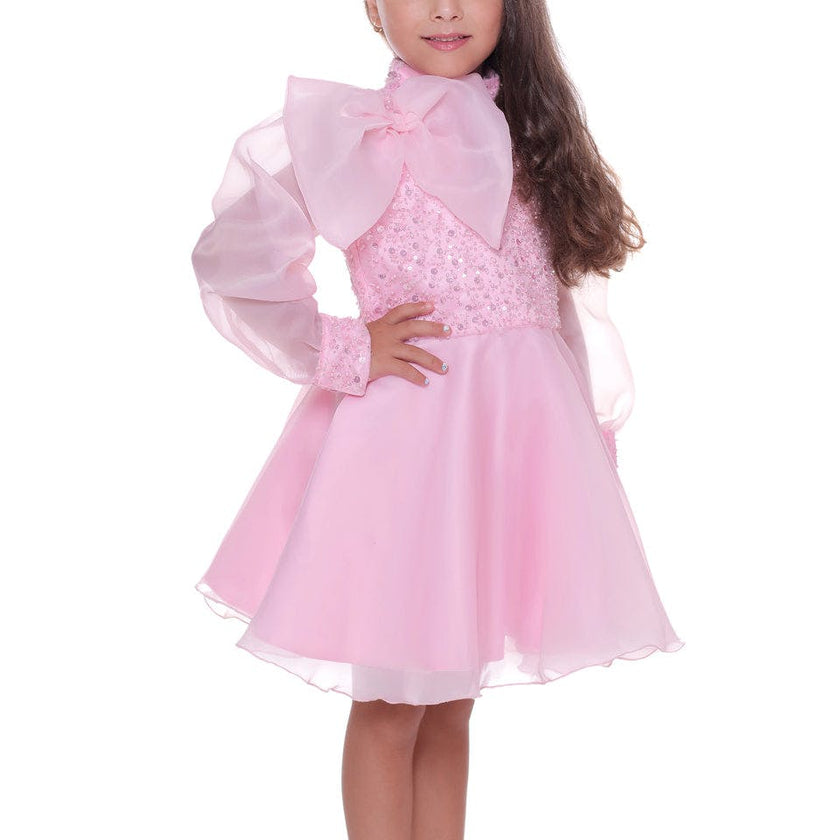 Pink Aaliyah Organza Bow Dress