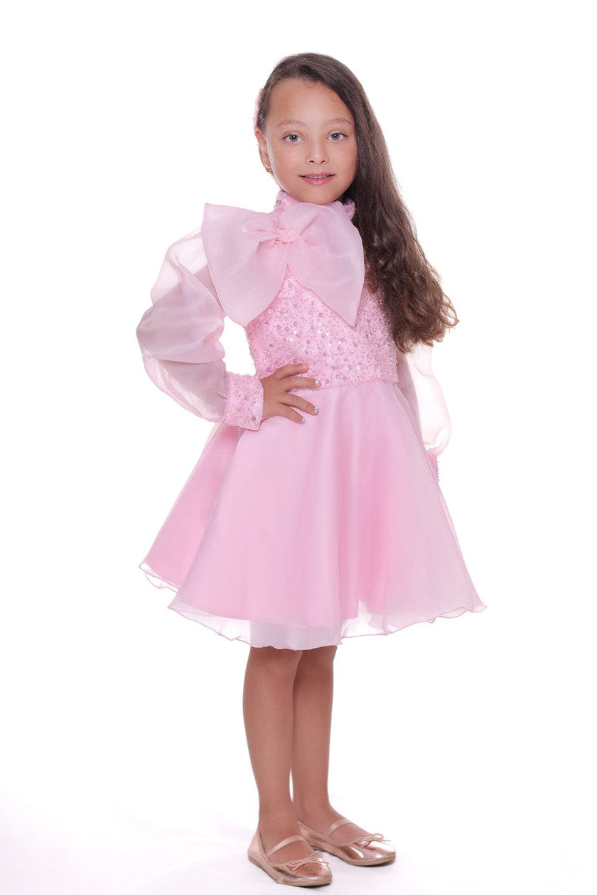 Pink Aaliyah Organza Bow Dress