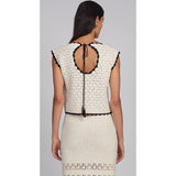 ZARIA CROCHET TOP | IVORY W/ BLACK TIPPING