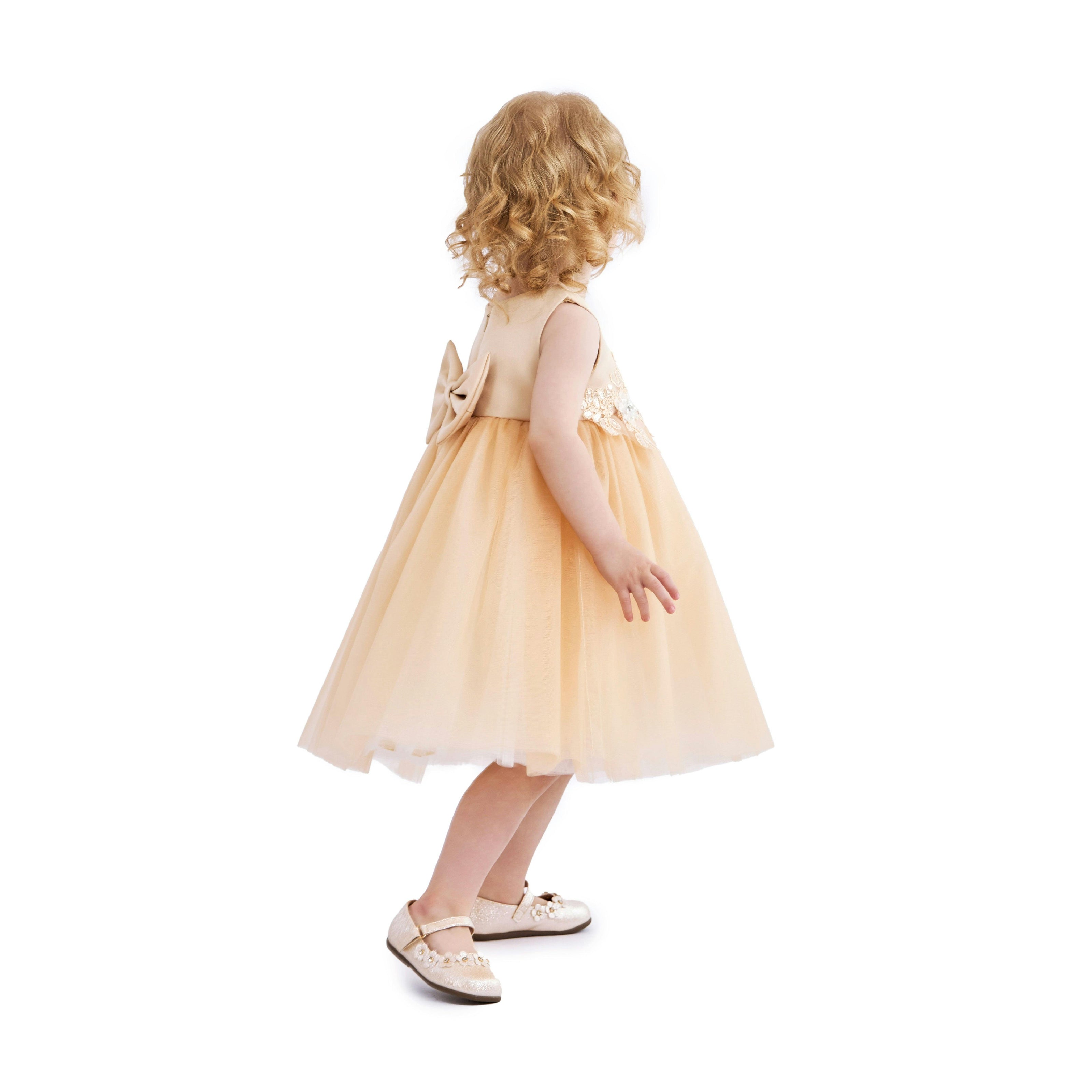 Champagne Zinara Ribbon Bloom Gown