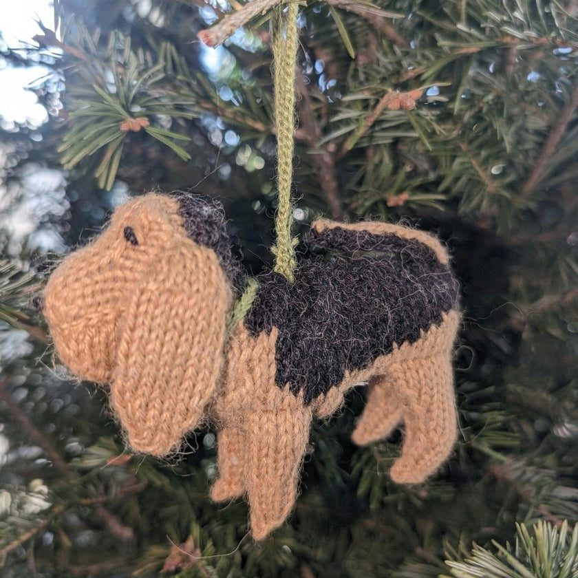 Bloodhound Hand Knit Christmas Ornament