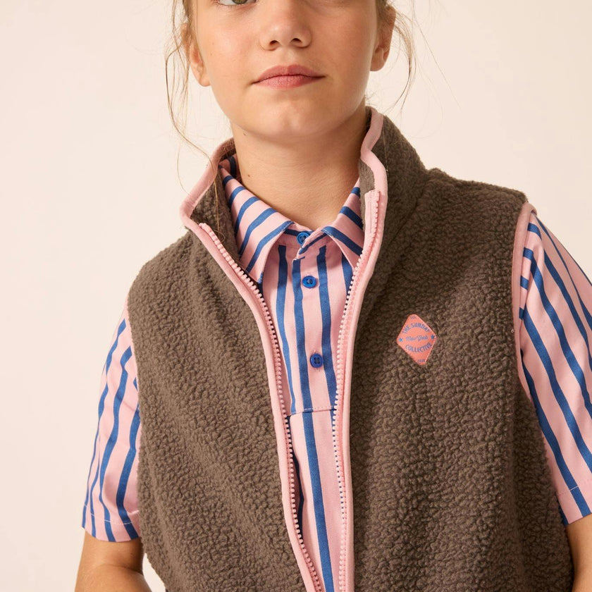 Polar Fleece Vest in Midnight Slate