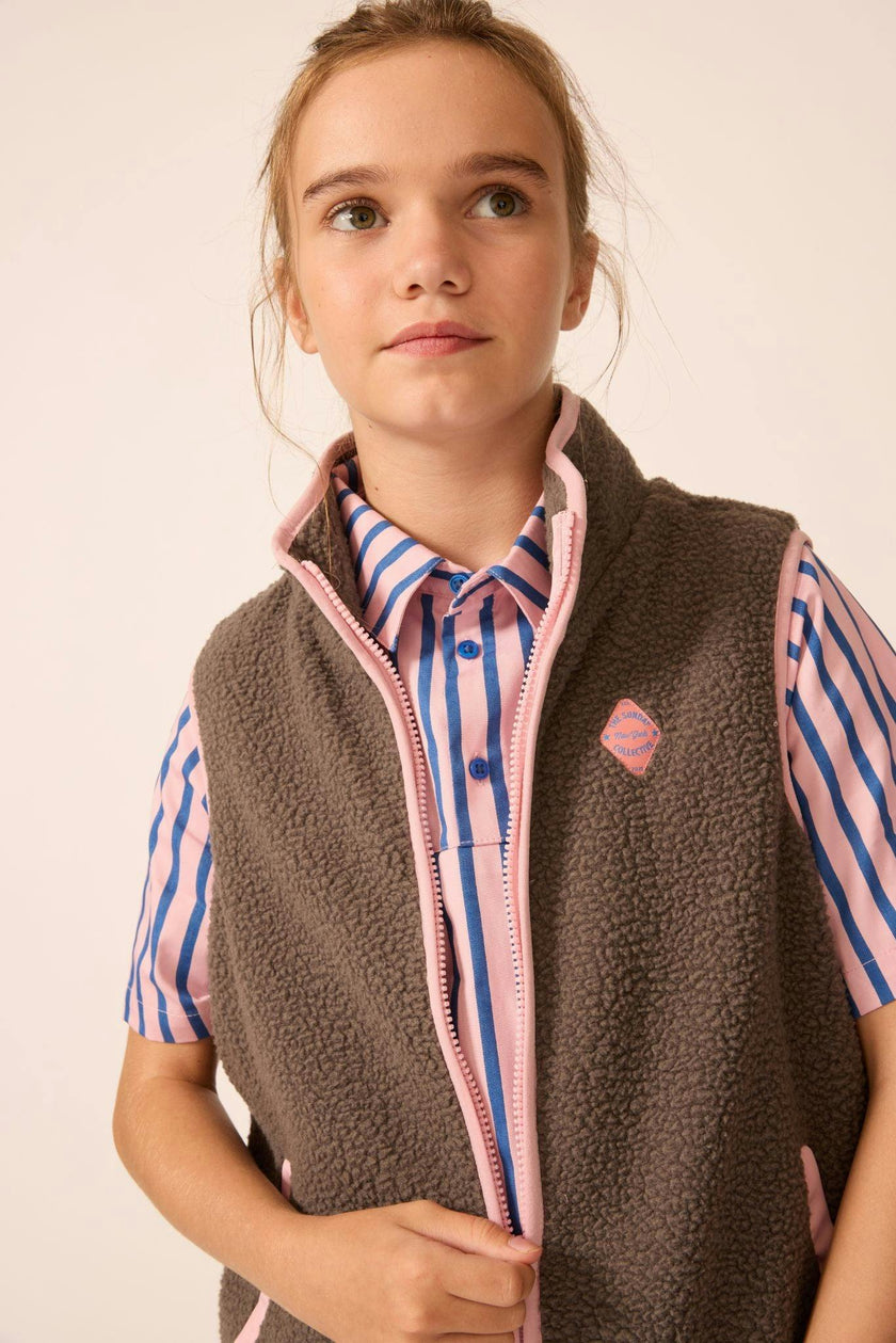 Polar Fleece Vest in Midnight Slate