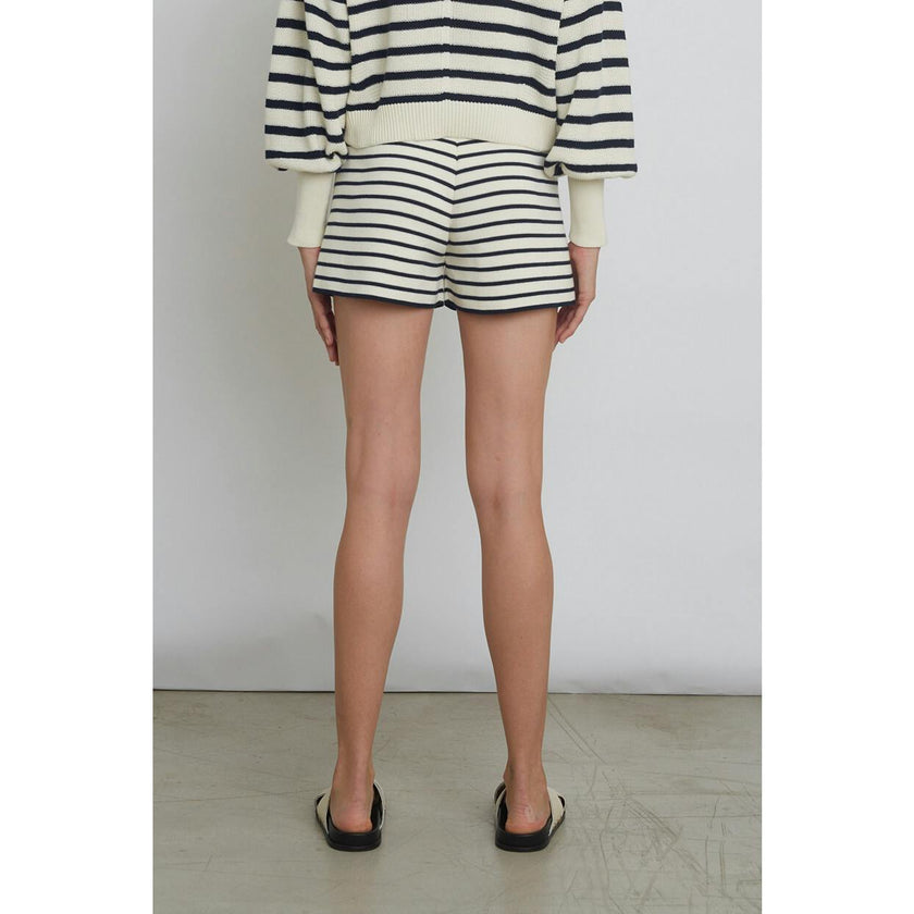 LEA STRIPE SHORT | IVORY + NAVY