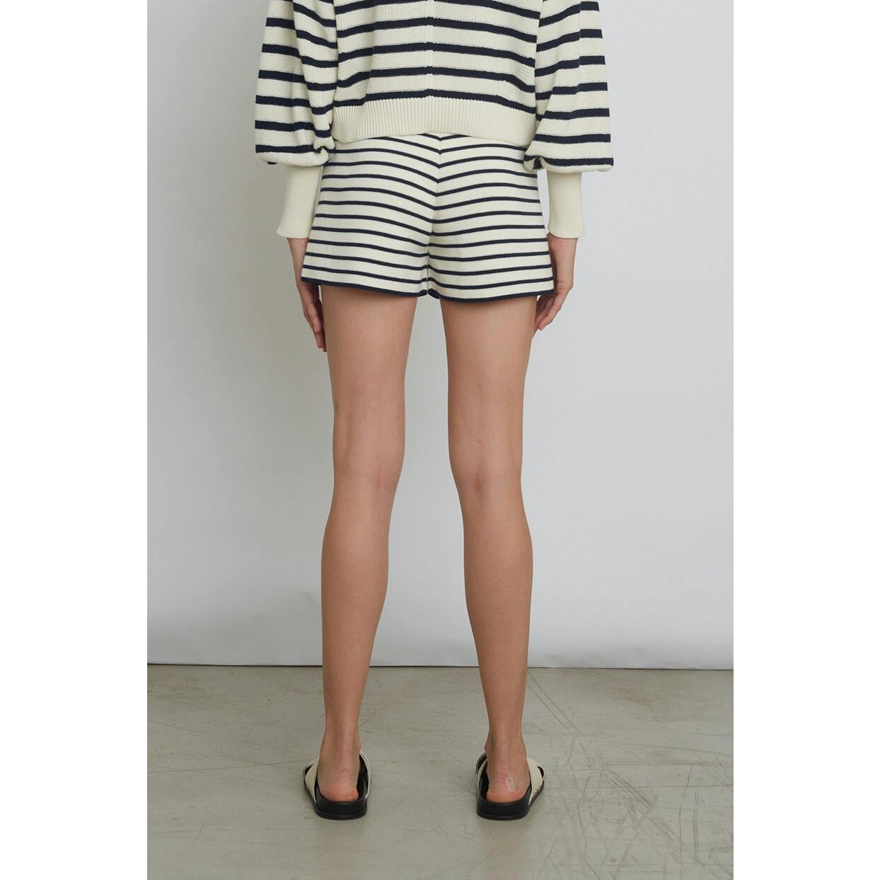 LEA STRIPE SHORT | IVORY + NAVY
