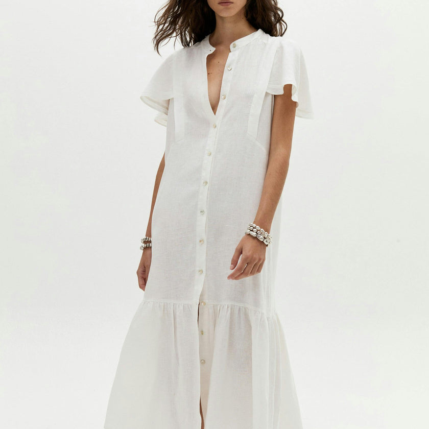 Willow Linen Dress - Off White