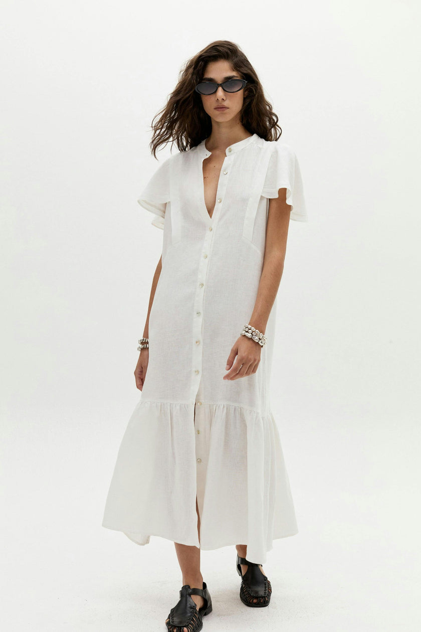 Willow Linen Dress - Off White