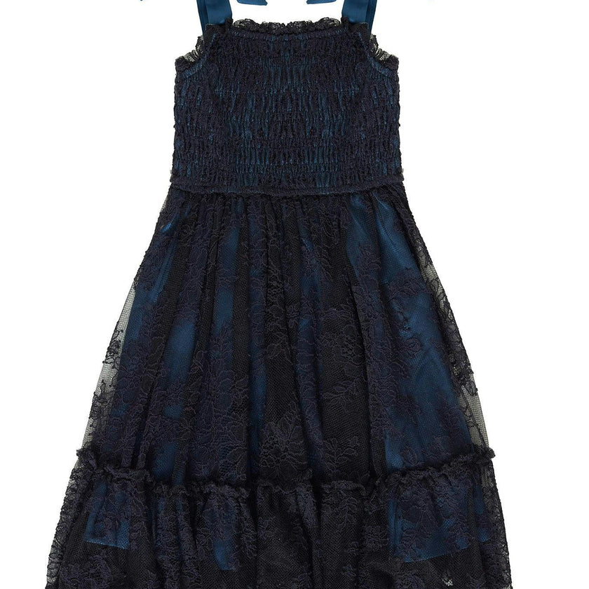 Mini Isadora Dress in Navy & Black