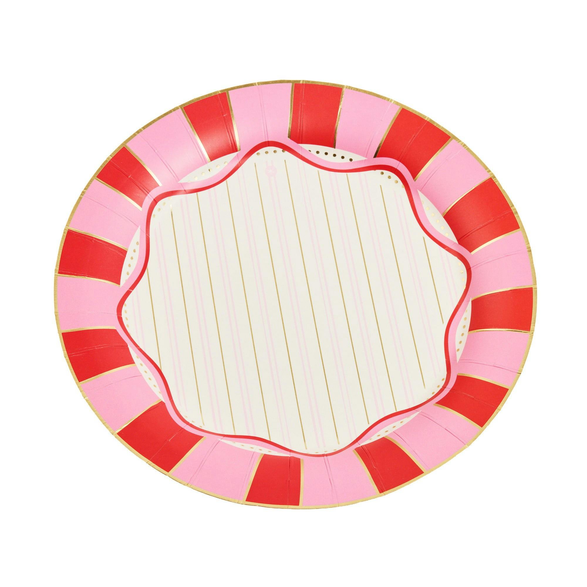 Packed Party Red and Pink 10 In Plate, Party Ware