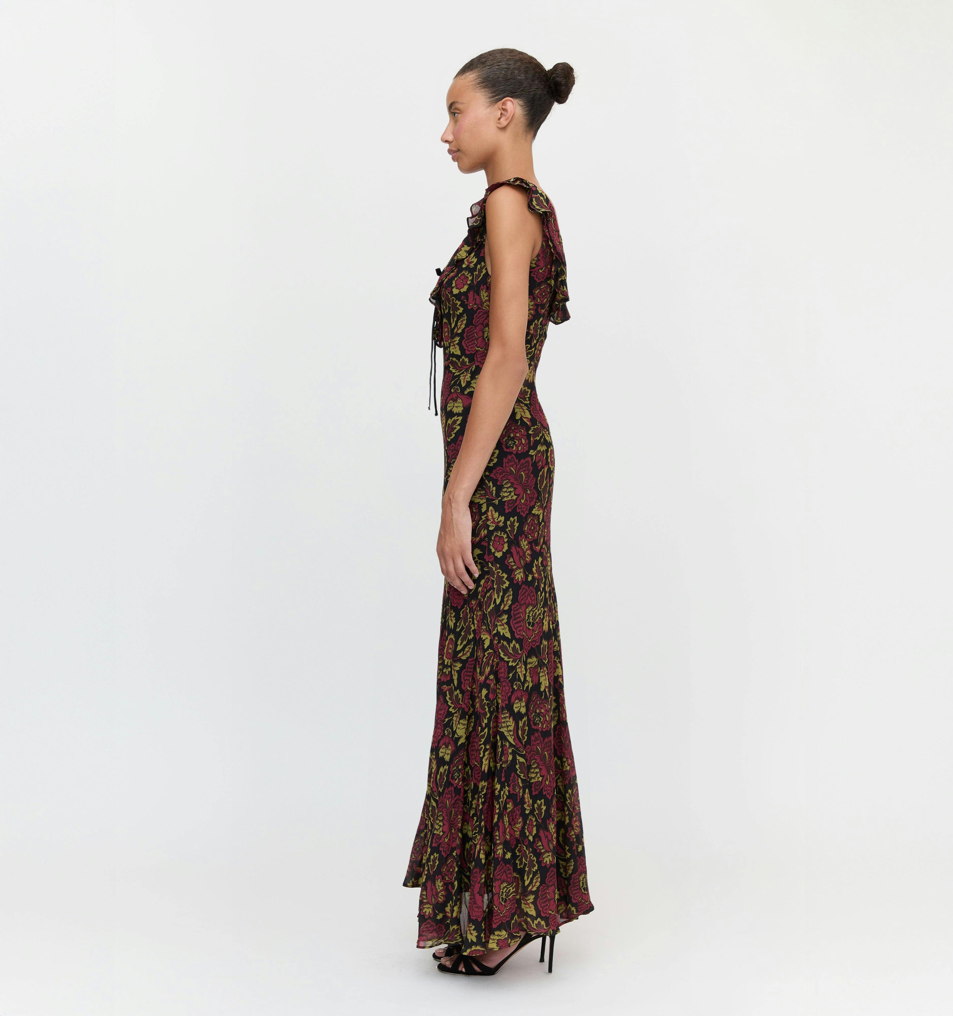 The Augustina Dress - Black Palampore Floral