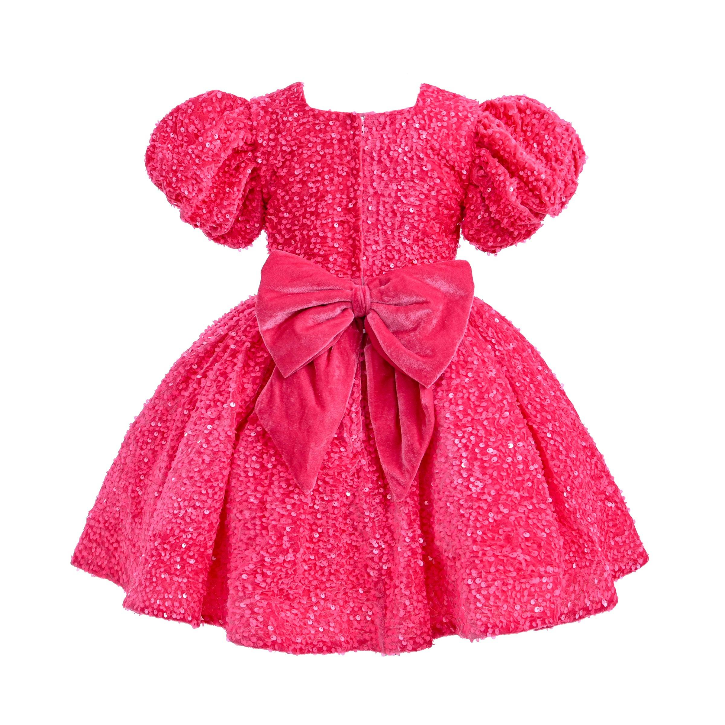 Fuchsia Sequin Ribbon Paraiso Dress