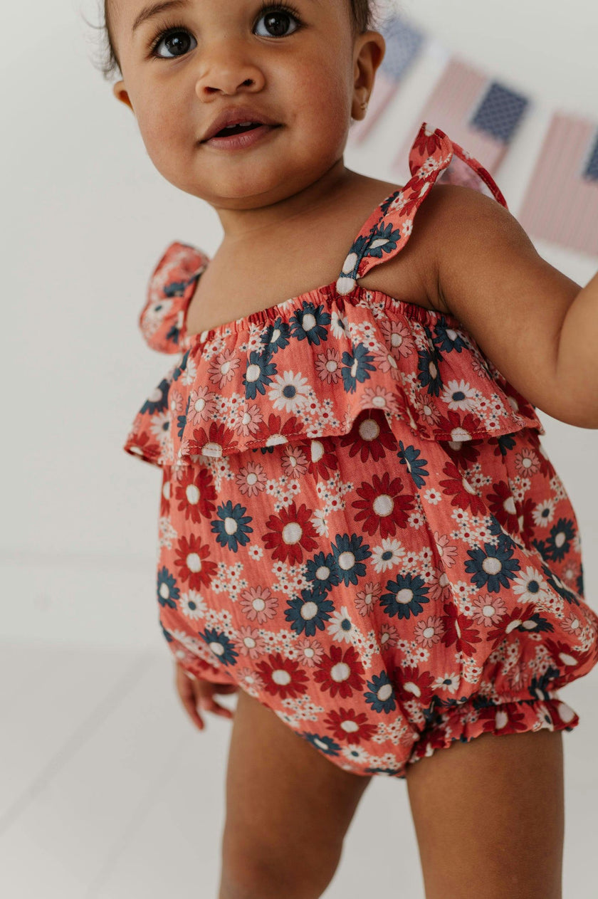 Baby Girl's Gauze Bubble Romper