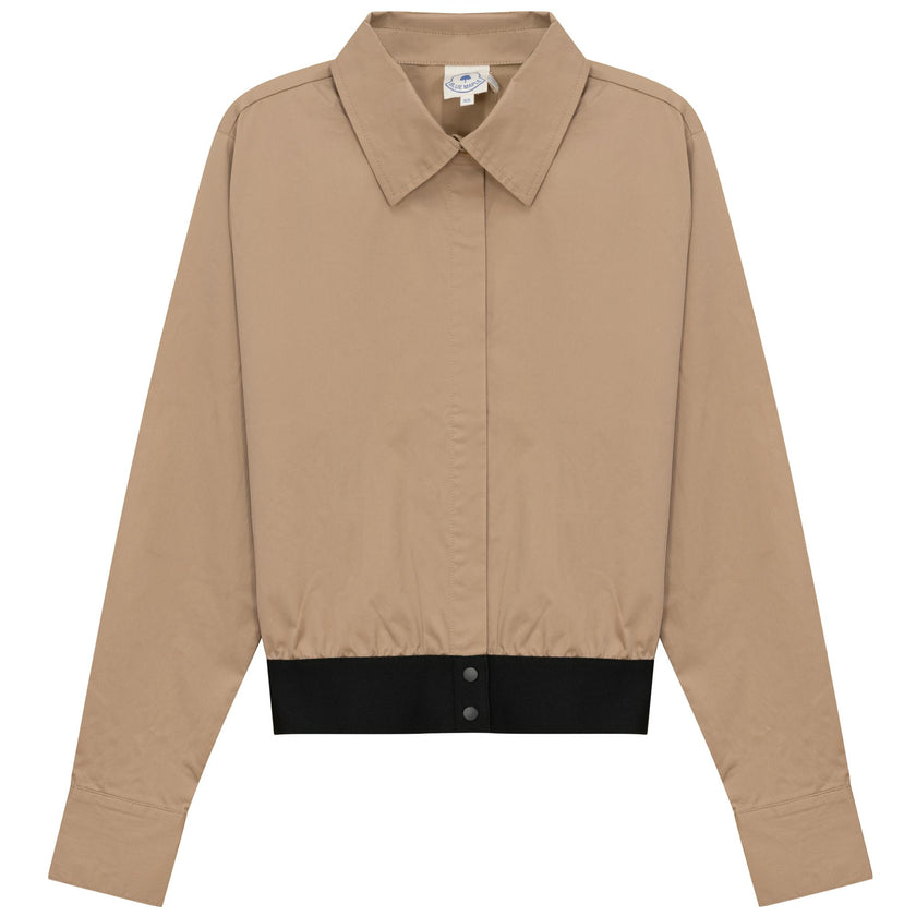 Cropped Cotton Belt Blouse