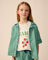 Bowling Shirt in Cucumber Stripe