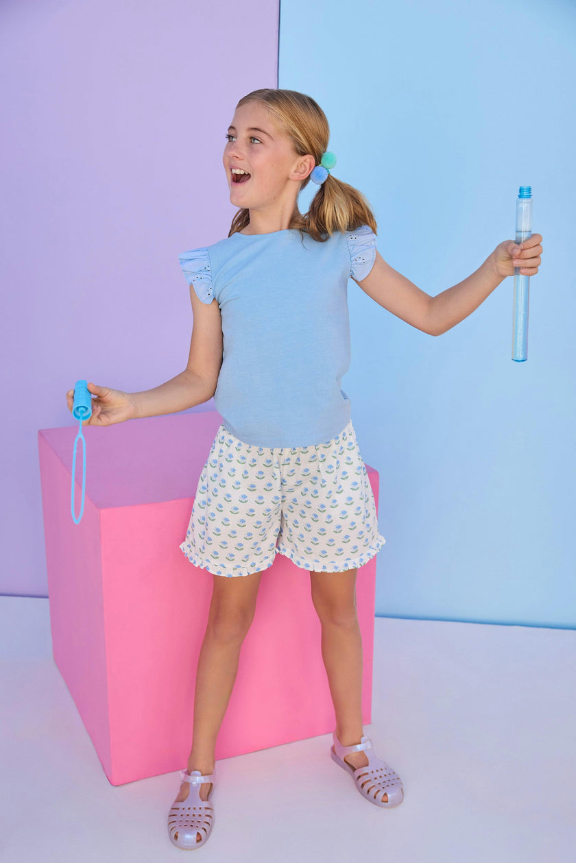 Eyelet Tank - Light Blue