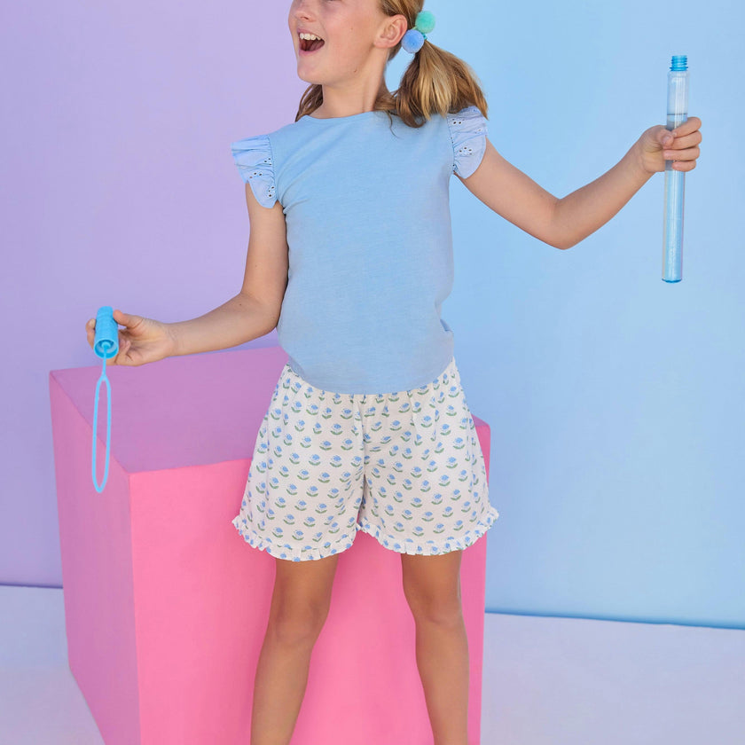 Eyelet Tank - Light Blue