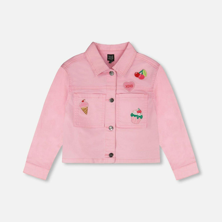 Denim Jacket With Embroidered Patches