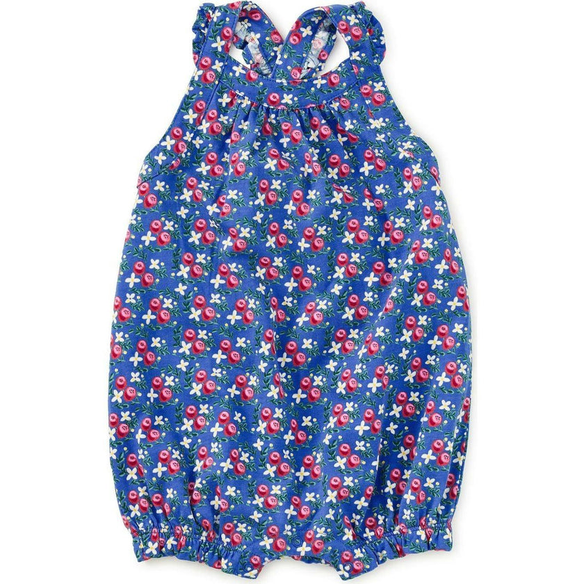 Cross-Back Baby Romper, Blue