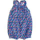 Cross-Back Baby Romper, Blue