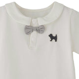 White Dog Bow Set