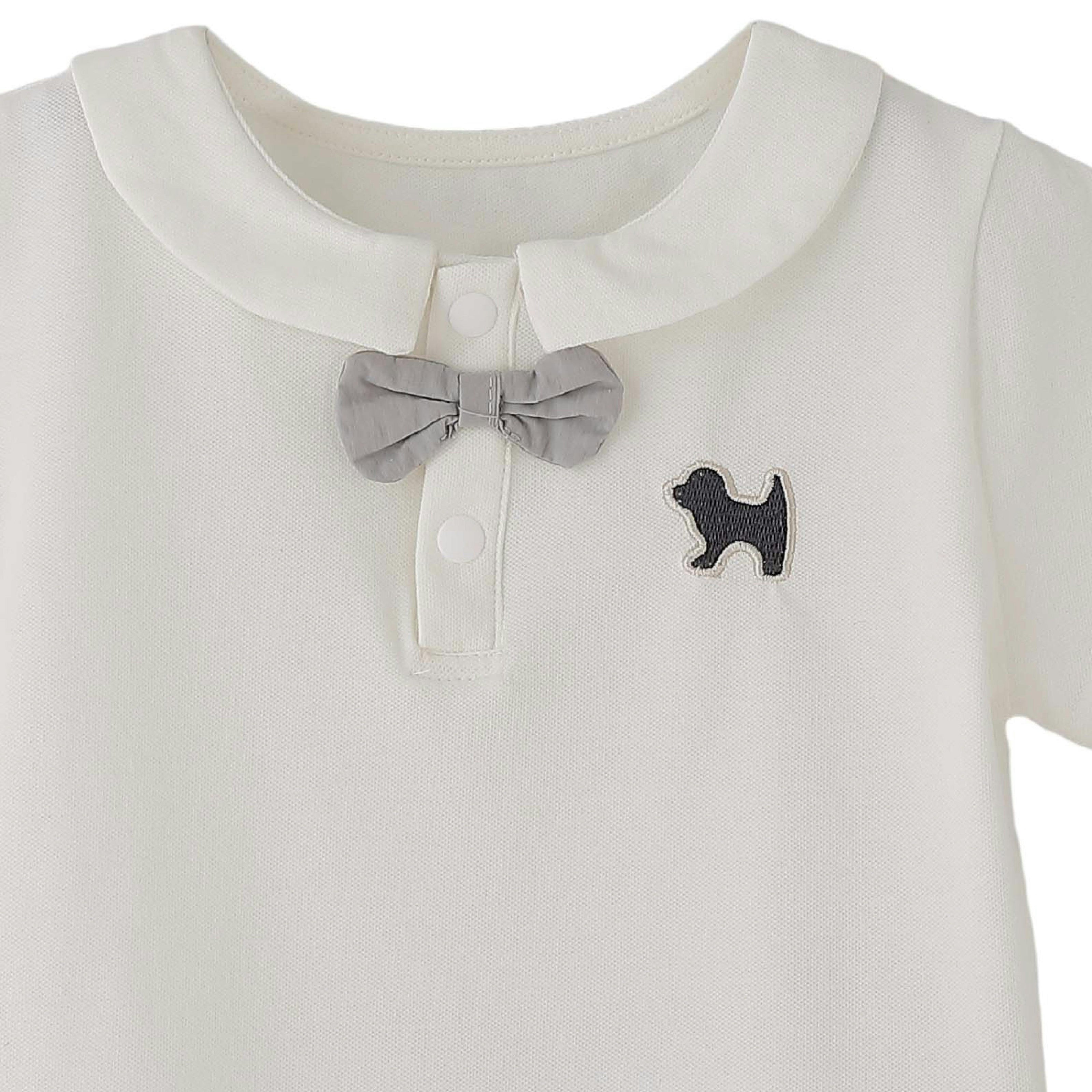 White Dog Bow Set