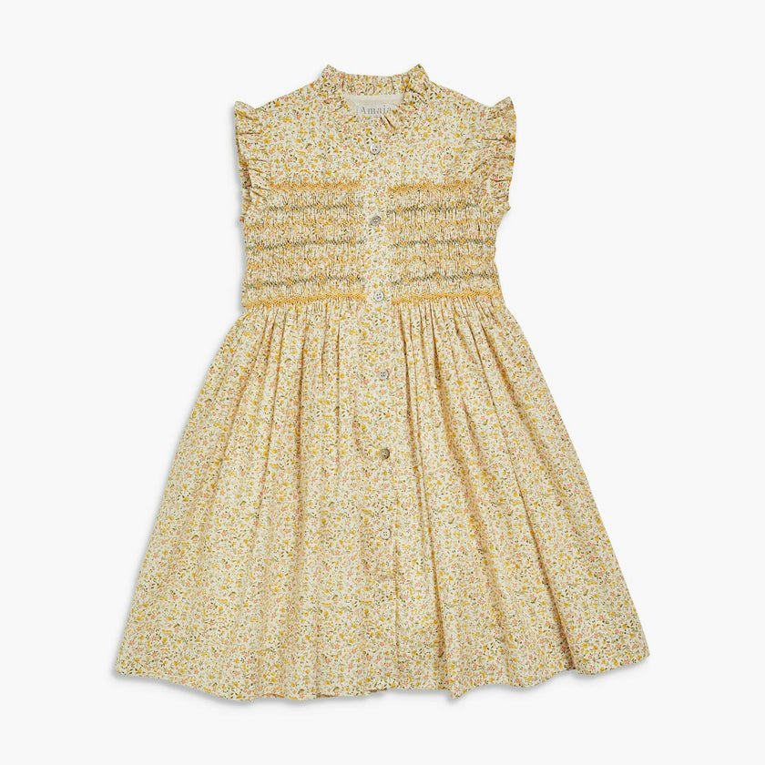 Hydrangea Dress Yellow Green Floral