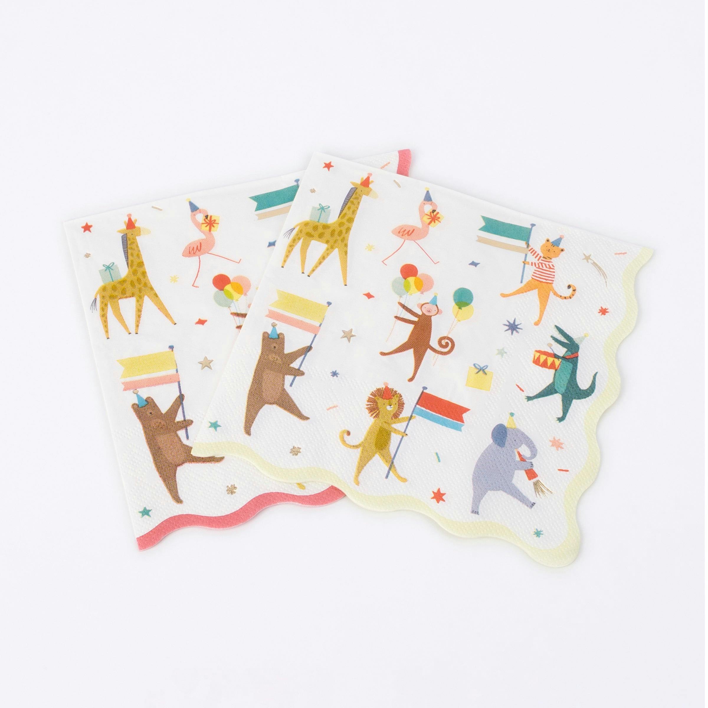 Animal Parade Large Napkins