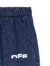 Indigo Type Logo Denim Logo Pants