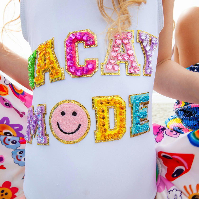 Crystal Vacay Mode Sleeveless One-Piece Swimsuit
