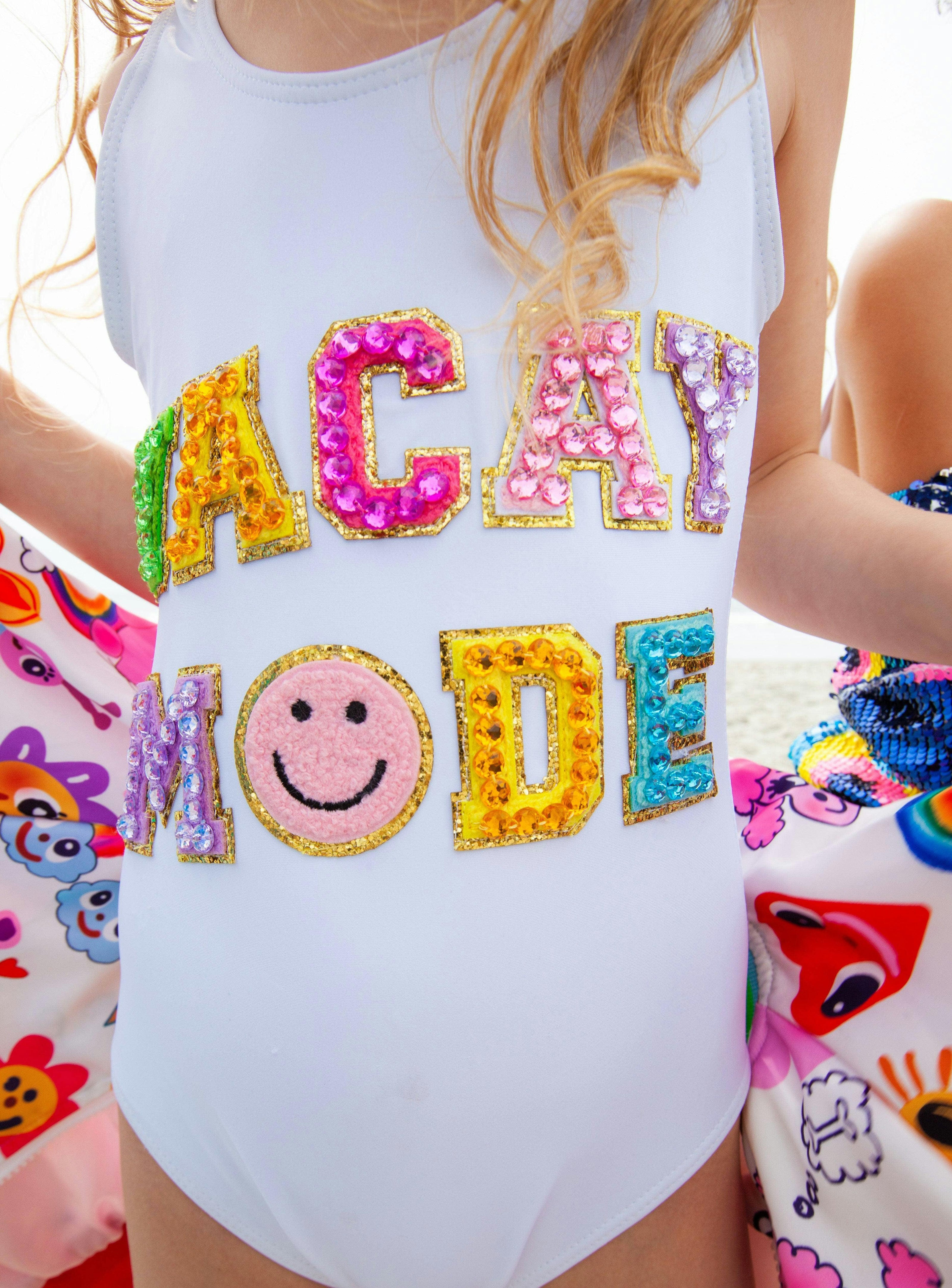 Crystal Vacay Mode Sleeveless One-Piece Swimsuit