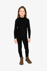 Brushed Rib Mock Neck Top Black