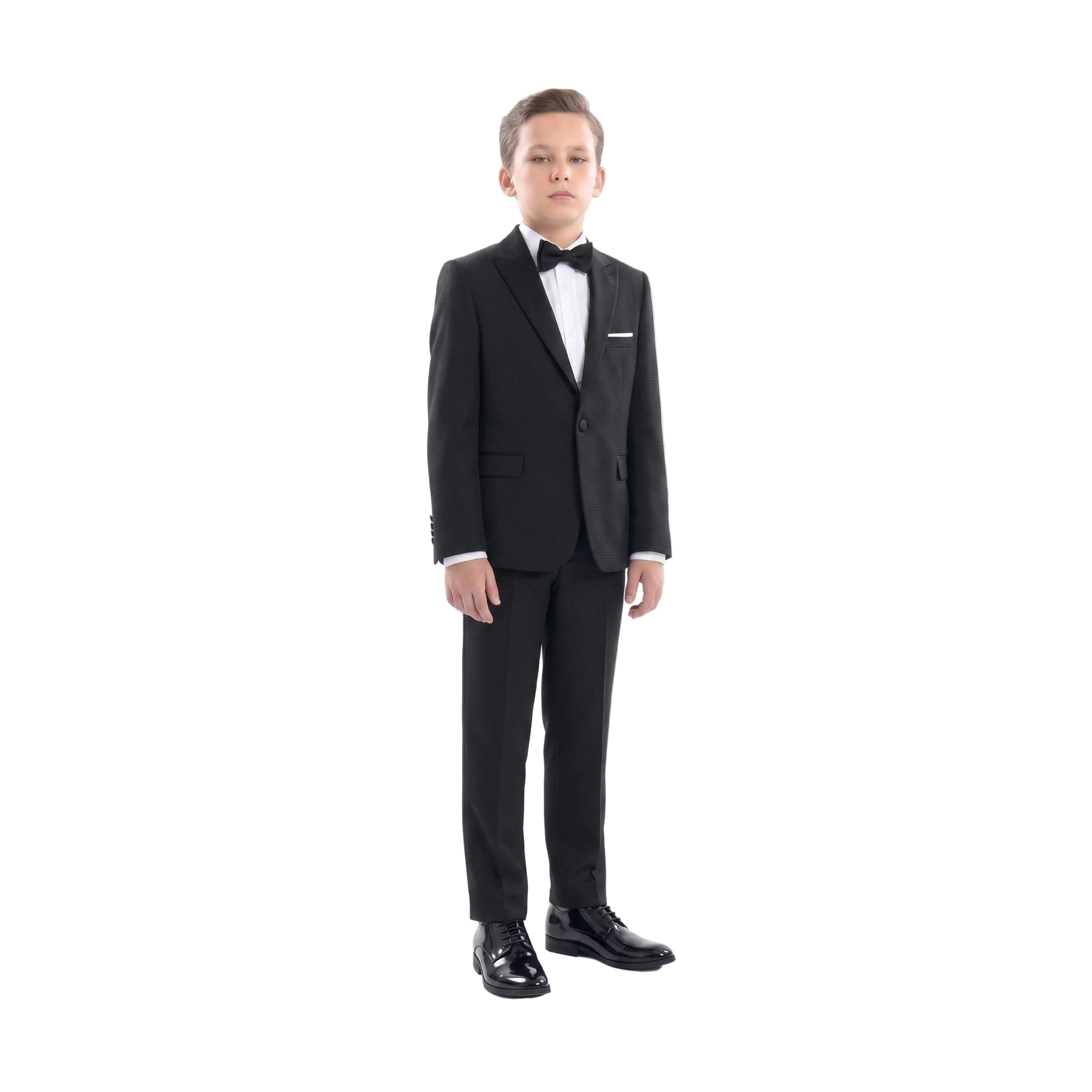 Black Satin-Lapel Formal Suit Set