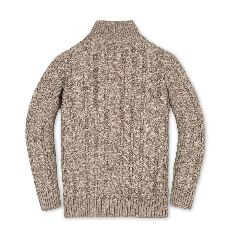 Organic Half Zip Cable Sweater