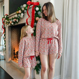 Janann Women's Sweatshirt Short Set - Floral Noel