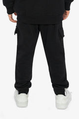 Fleece Bi-Material Sweatpants With Pockets Black